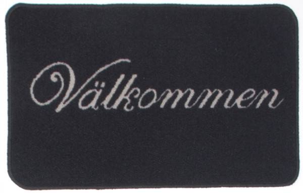 Gummerad Välkommen Svart/grå 45x75 cm