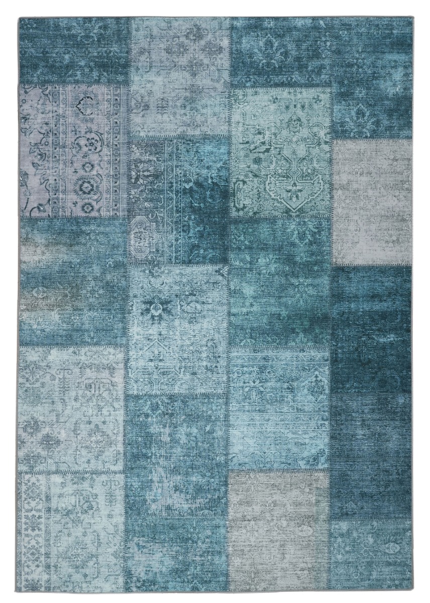 Vero Flora Blå 200x290 cm Patchwork Matta