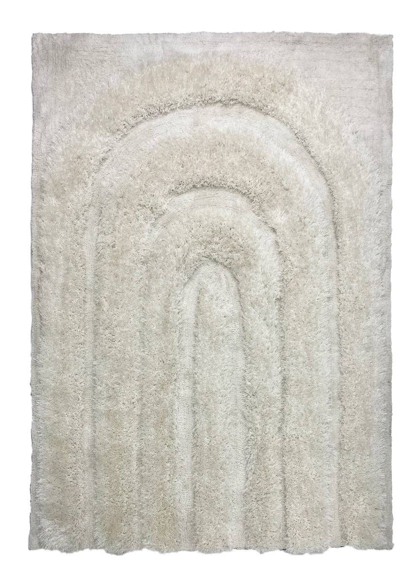 Moody Bow Vit 240x340 cm Ullmatta-look