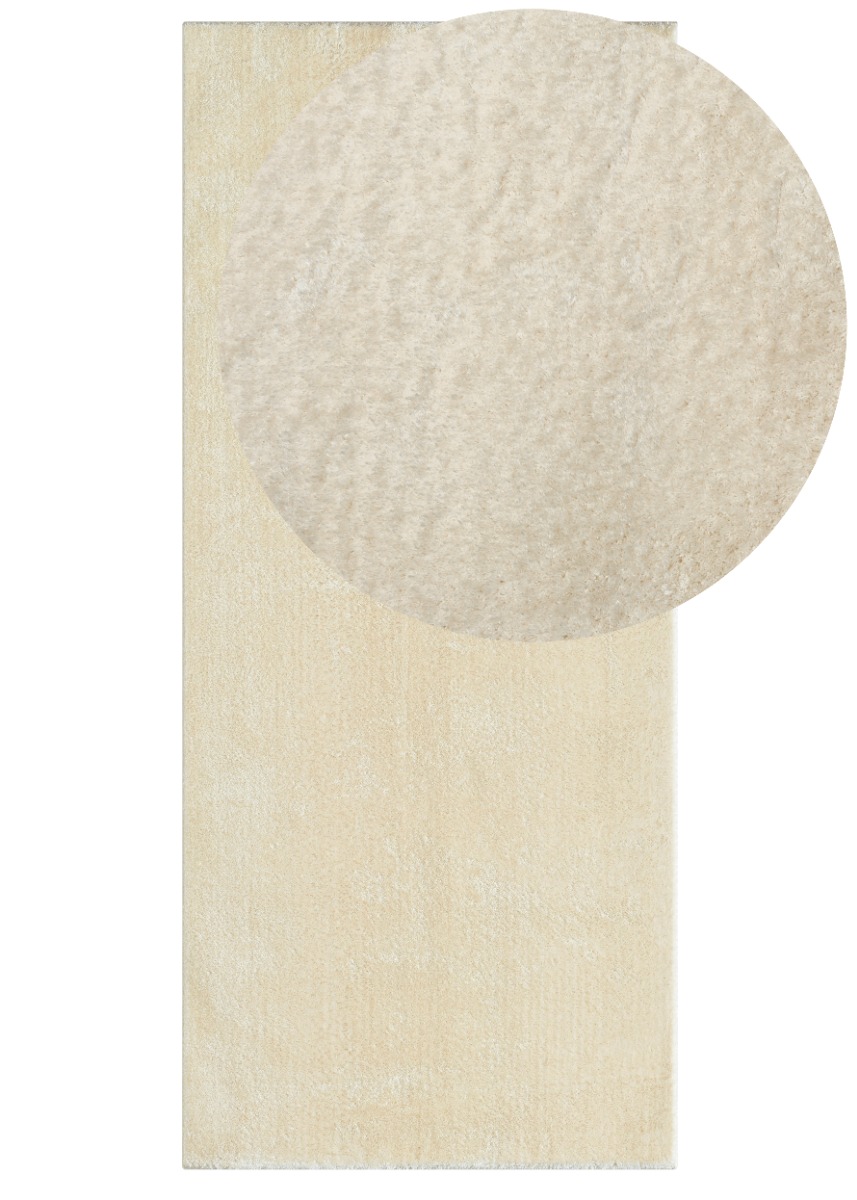 Cloudy Ljusbeige 80x150 cm Tvättbar Mjuk Ryamatta