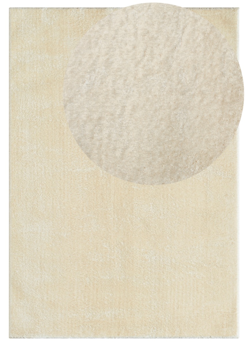 Cloudy Ljusbeige 140x200 cm Tvättbar Mjuk Ryamatta