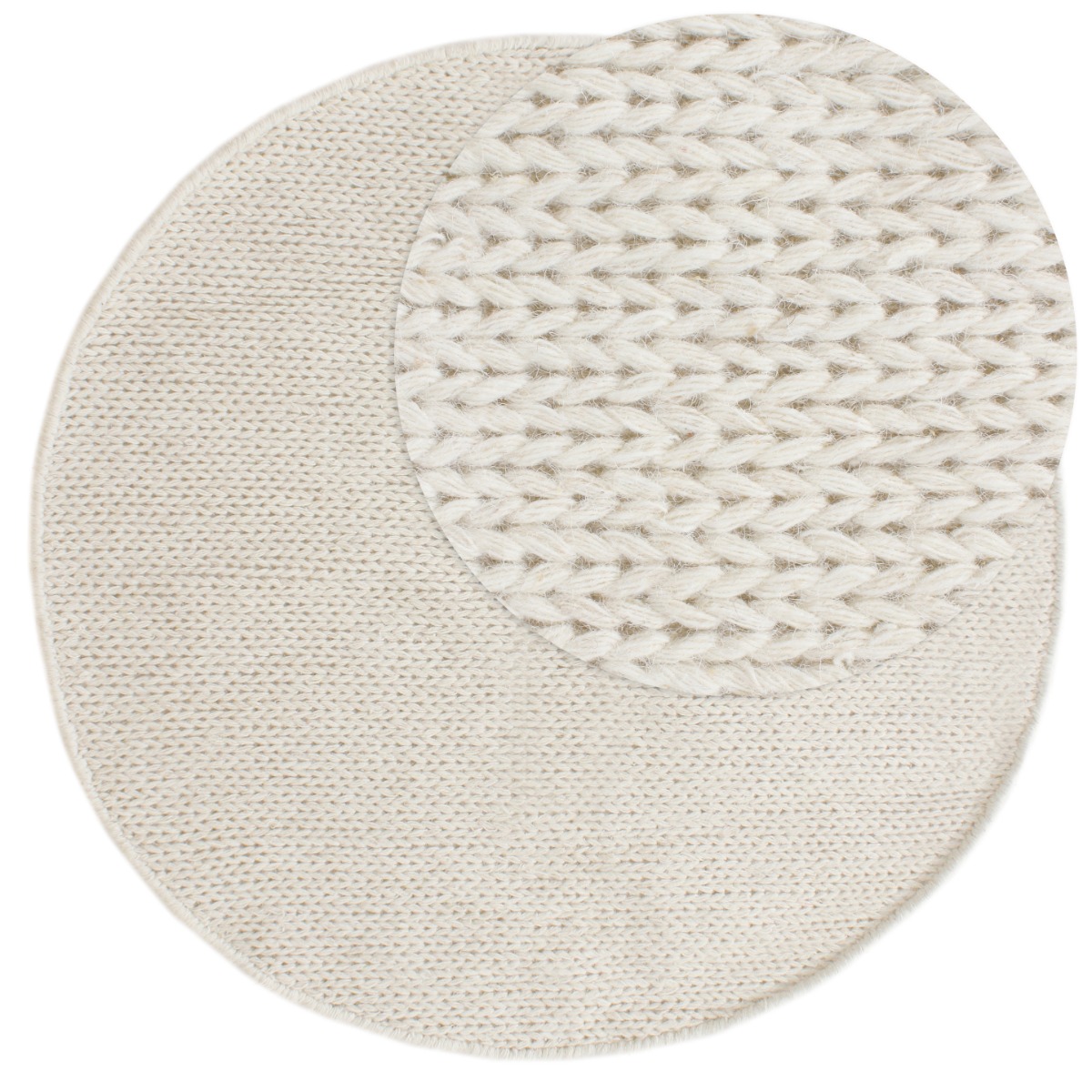 Mellby Offwhite Rund 120 cm Ullmatta