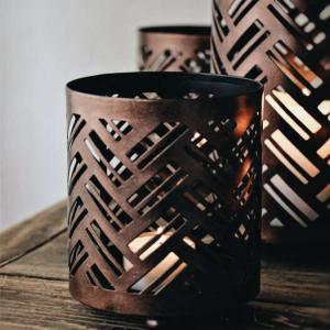 Herringbone Lantern ljuslykta, 10x12cm - Majas lyktor/ Barncancerfonden