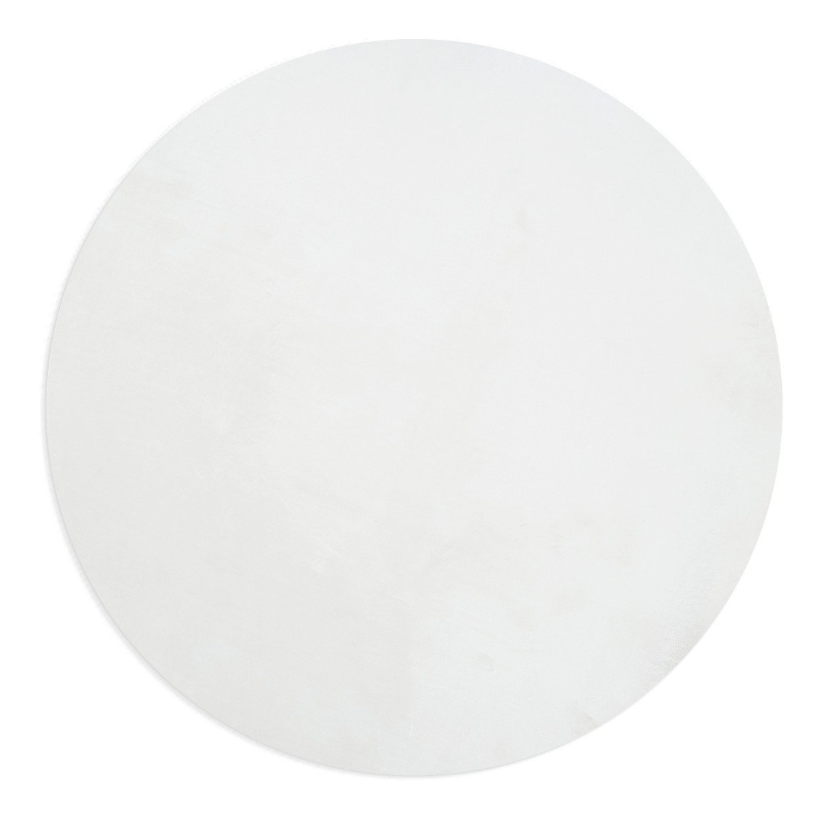 Glossy Offwhite Rund 200 cm Mjuk Päls-look Matta
