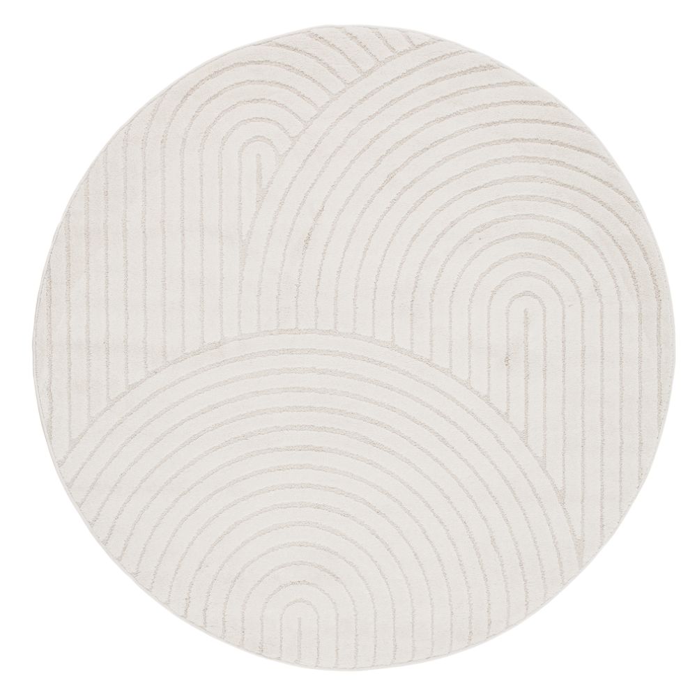 Lior Vit Rund 120 cm Wiltonmatta