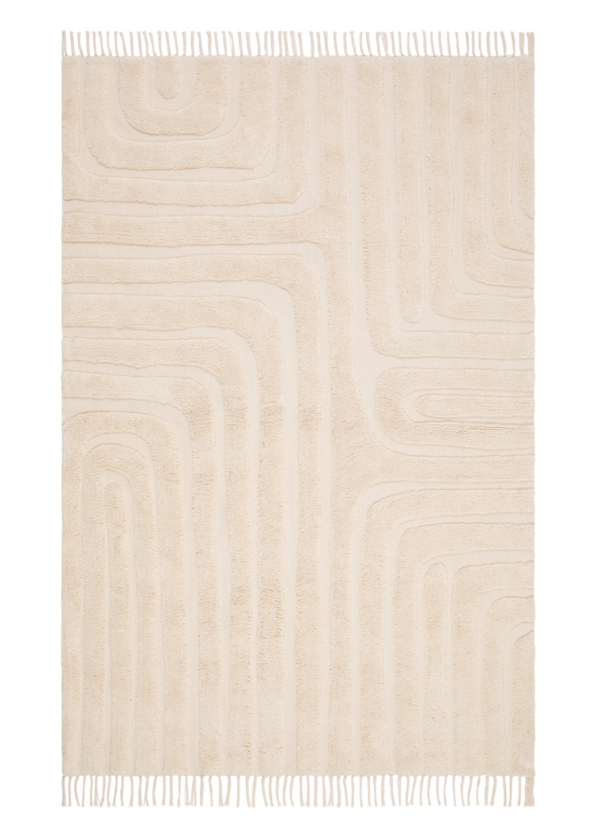 Juno Grid Kräm 160x230 cm Bomullsmatta