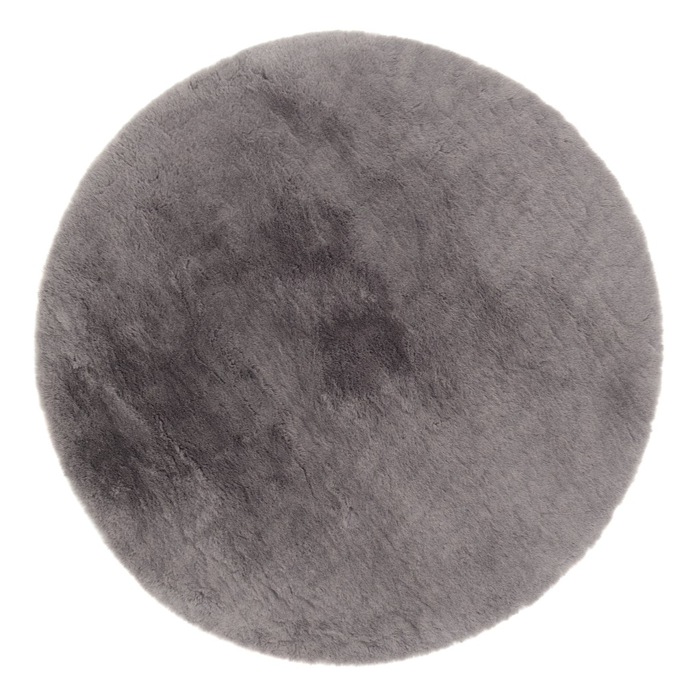 Eiderelle Antracit Rund 200 cm Mjuk Päls-look Matta