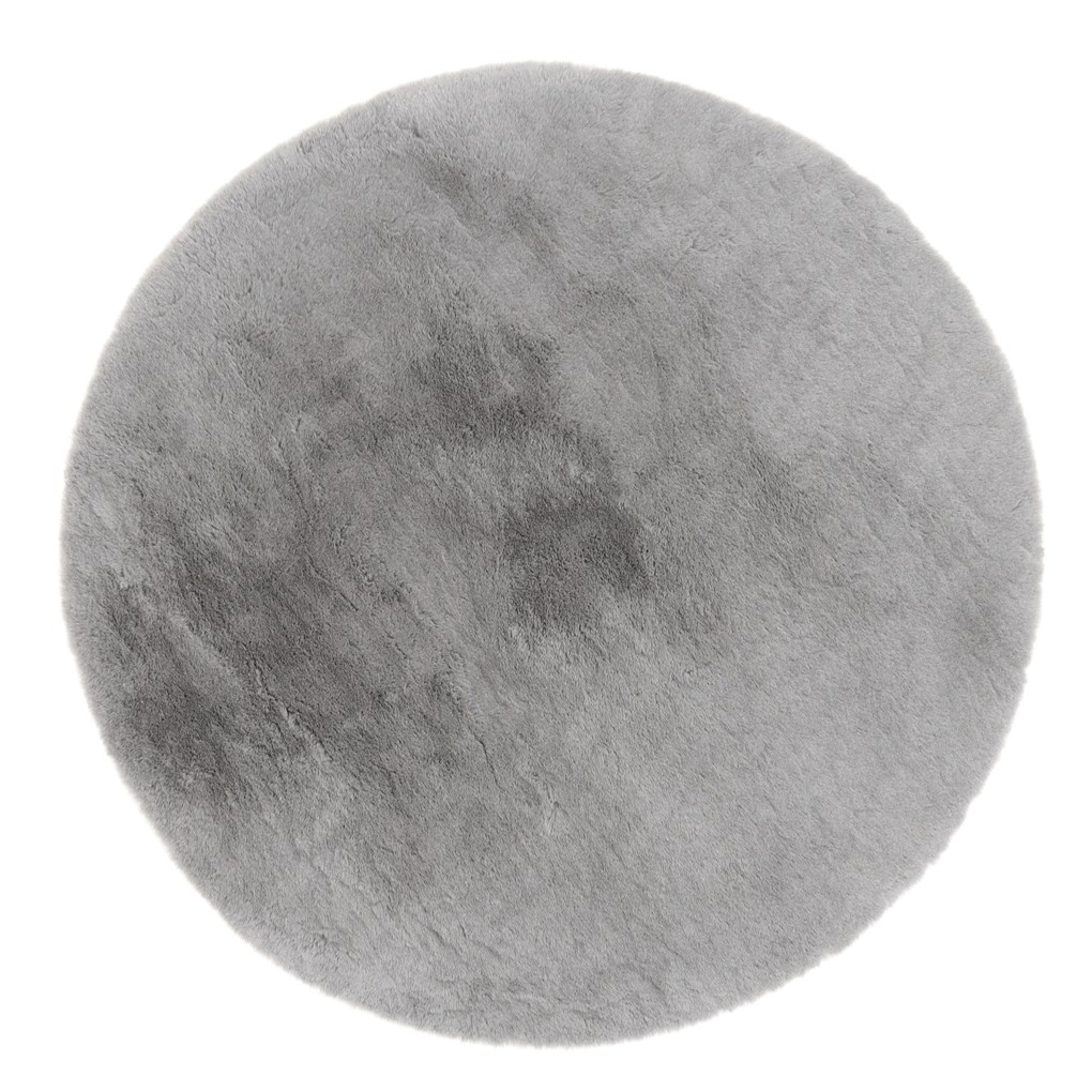Eiderelle Grå Rund 120 cm Mjuk Päls-look Matta