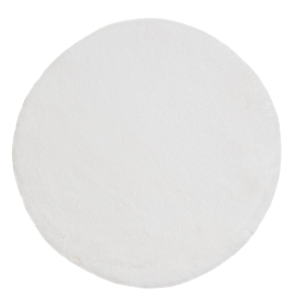 Eiderelle Vit Rund 200 cm Mjuk Päls-look Matta