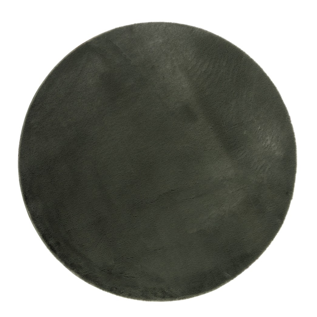 Eiderelle Grön Rund 120 cm Mjuk Päls-look Matta