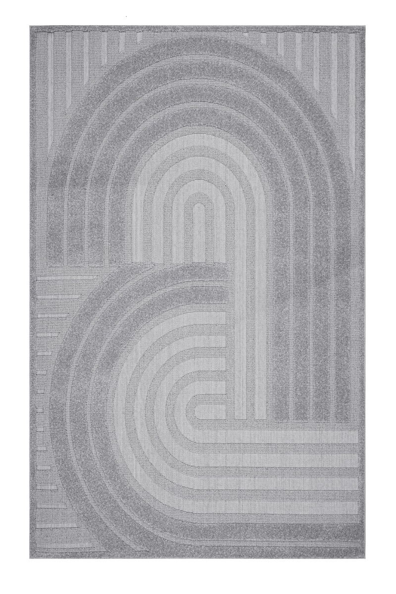 Yoko Cross Grå 160x230 cm Inom- och Utomhusmatta