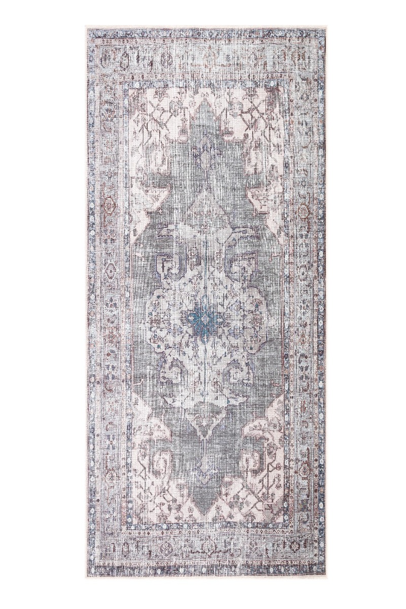 Ardalan Bravanti Grön 80x200 cm Tvättbar Bomullsmatta