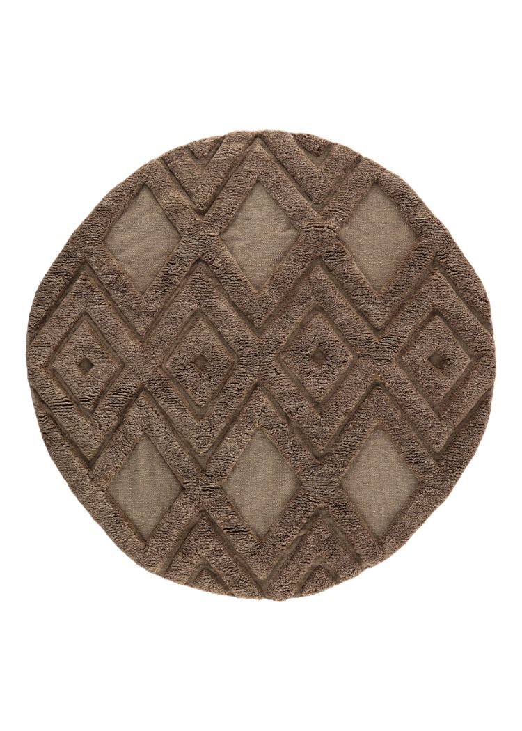 Vivaro Brun Rund 200 cm Ullmatta