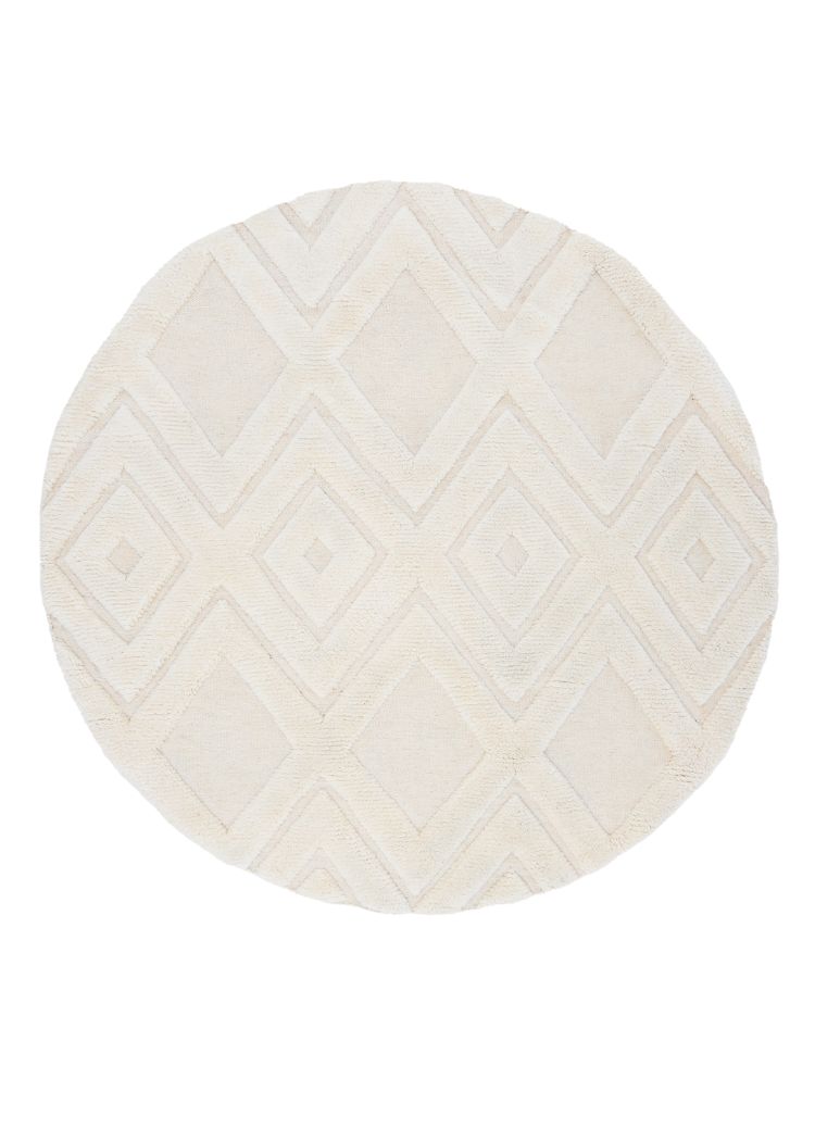 Vivaro Vit Rund 200 cm Ullmatta