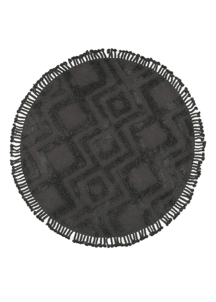 Rio Grå Rund 200 cm Bomullsmatta