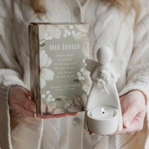 Ljuslykta Ängel Tack, i gåvobox - Majas lyktor/ Barncancerfonden