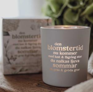 *FÖRBOKAS* Ljuslykta Den blomstertid nu kommer - Majas lyktor/ Barncancerfonden