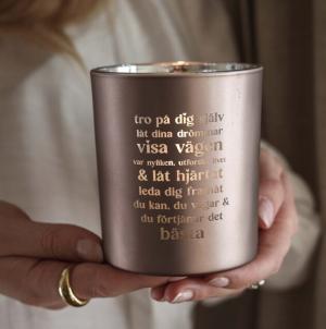 *FÖRBOKAS* Ljuslykta Tro på dig själv - Majas lyktor/ Barncancerfonden