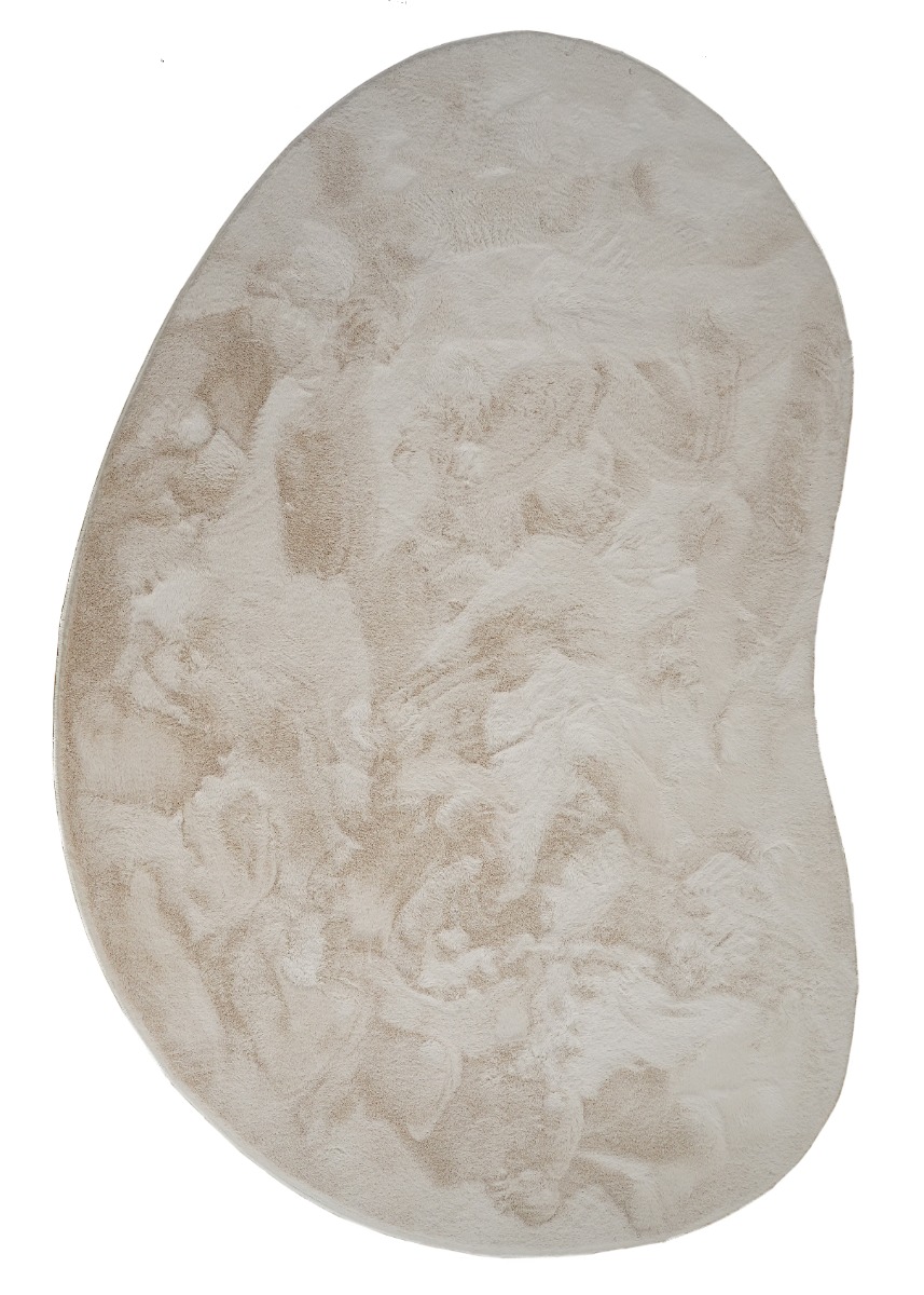 Rabbit Shape Ljusbeige 160x230 cm Tvättbar Pälsmatta