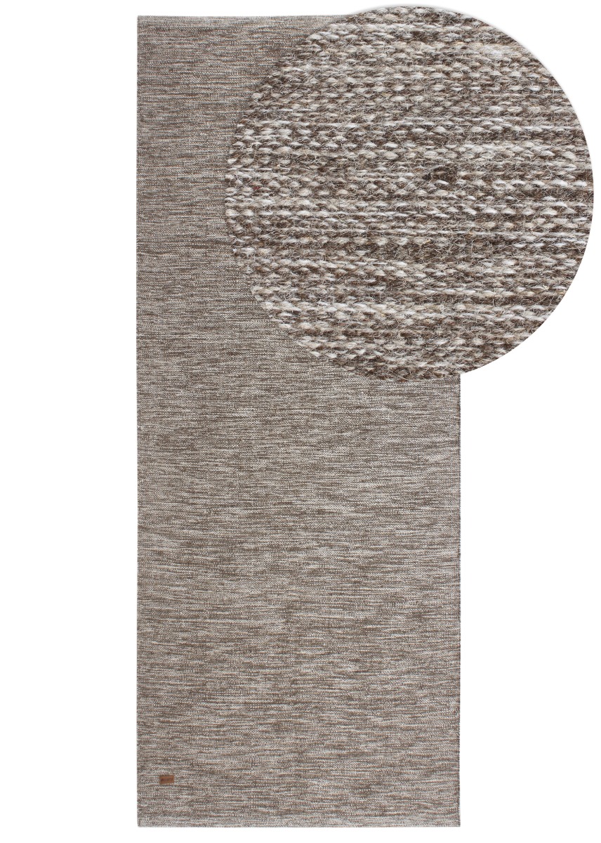 Lunda Greige 75x230 cm Ullmatta