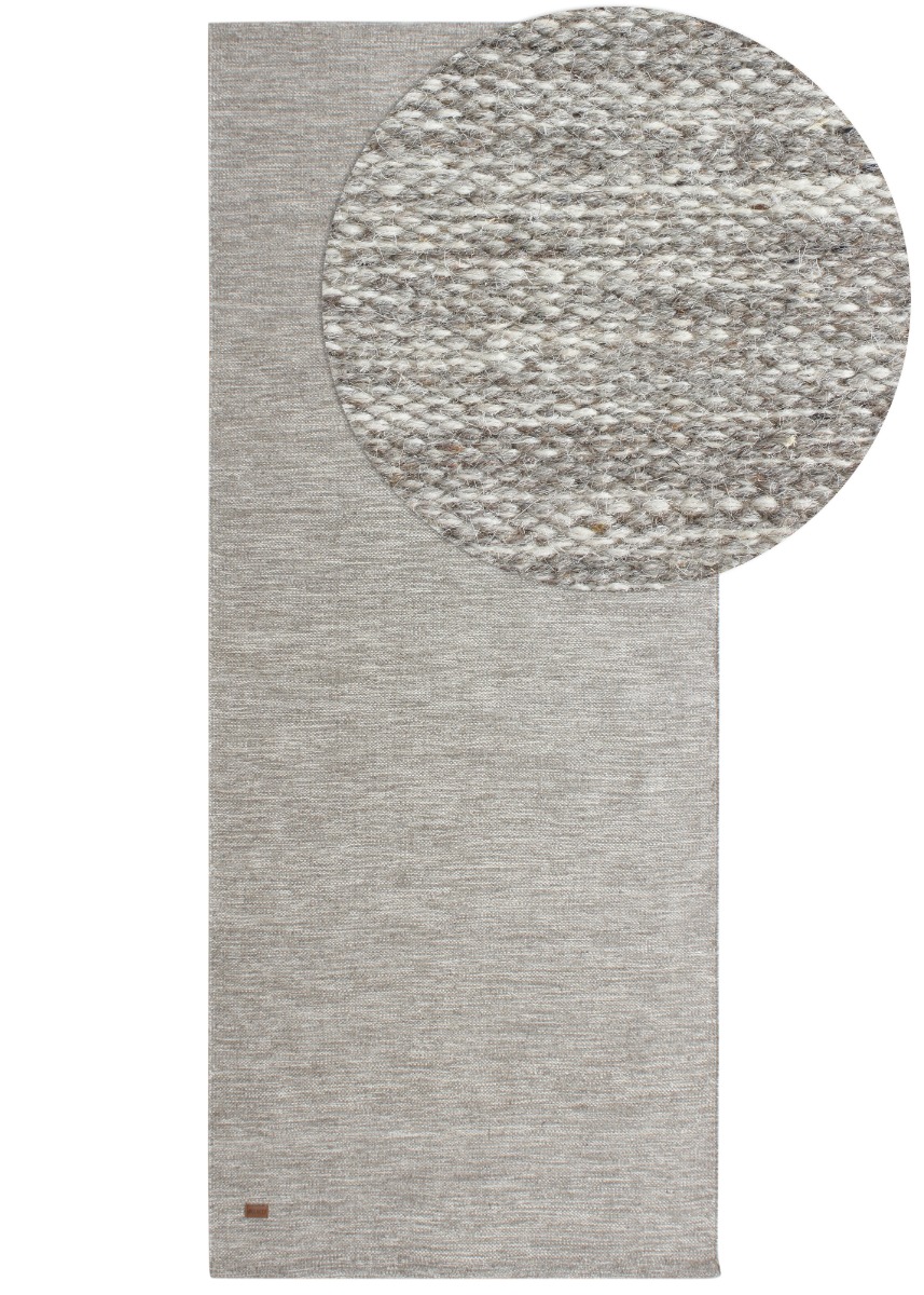 Lunda Ljusgrå 75x230 cm Ullmatta