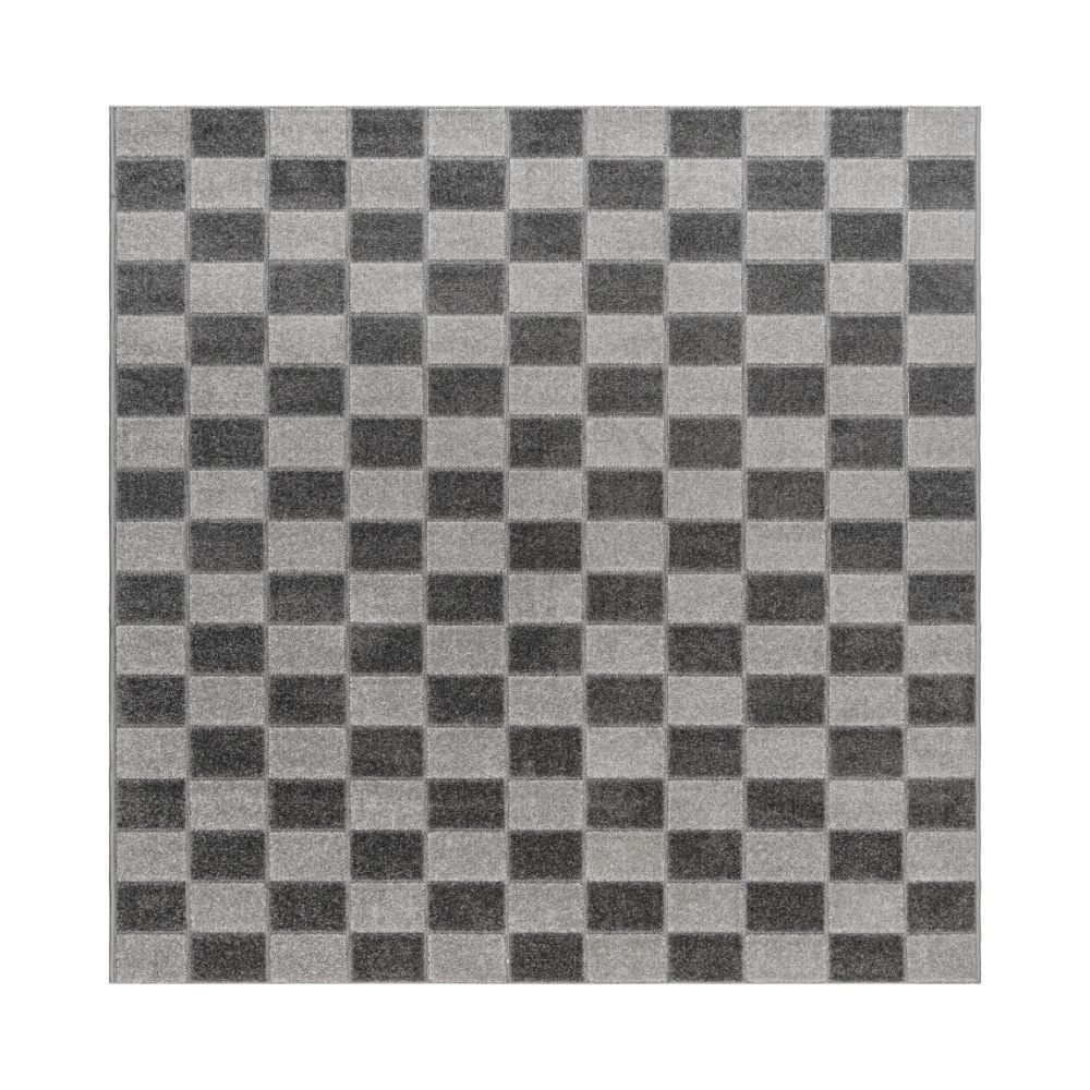 Santos Karo Grafit Kvadrat 200 cm Inom- och Utomhusmatta