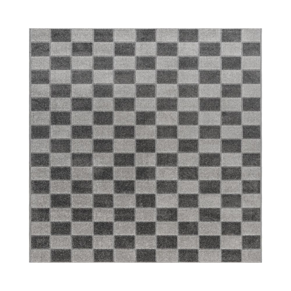 Santos Karo Grafit Kvadrat 240 cm Inom- och Utomhusmatta
