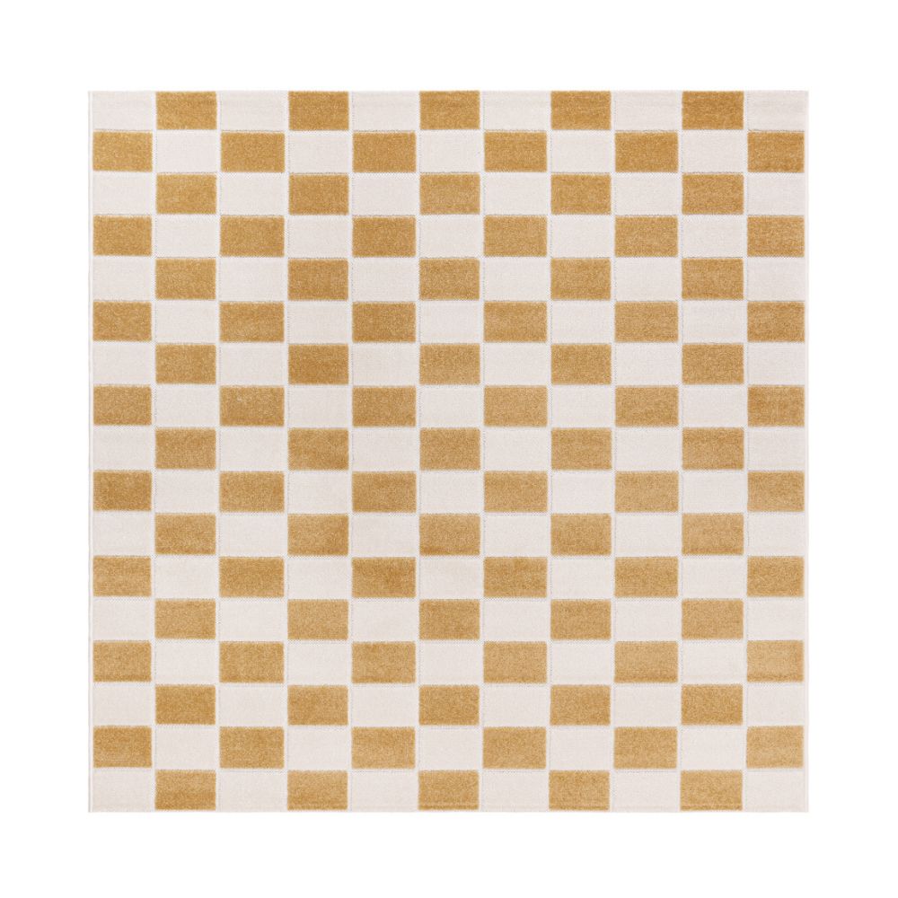 Santos Karo Gul Kvadrat 200 cm Inom- och Utomhusmatta