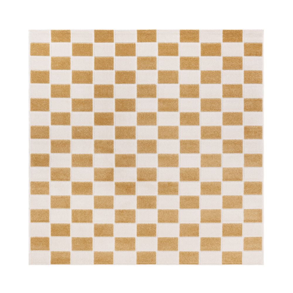 Santos Karo Gul Kvadrat 240 cm Inom- och Utomhusmatta