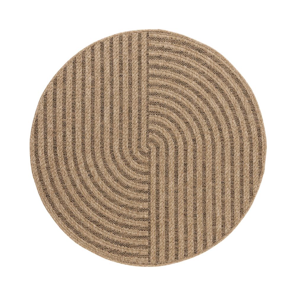 Luonto Beige Rund 160 cm Inom- och Utomhusmatta