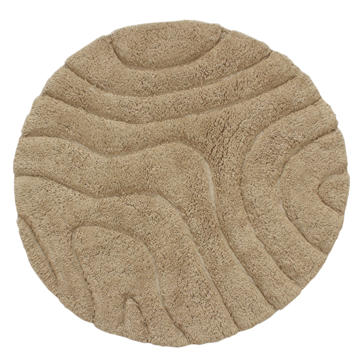 Noah Japandi Taupe Rund 60 cm Badrumsmatta