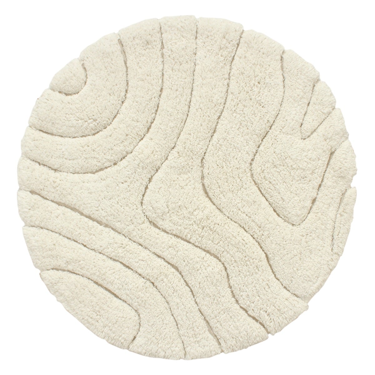 Noah Japandi Vit Rund 60 cm Badrumsmatta