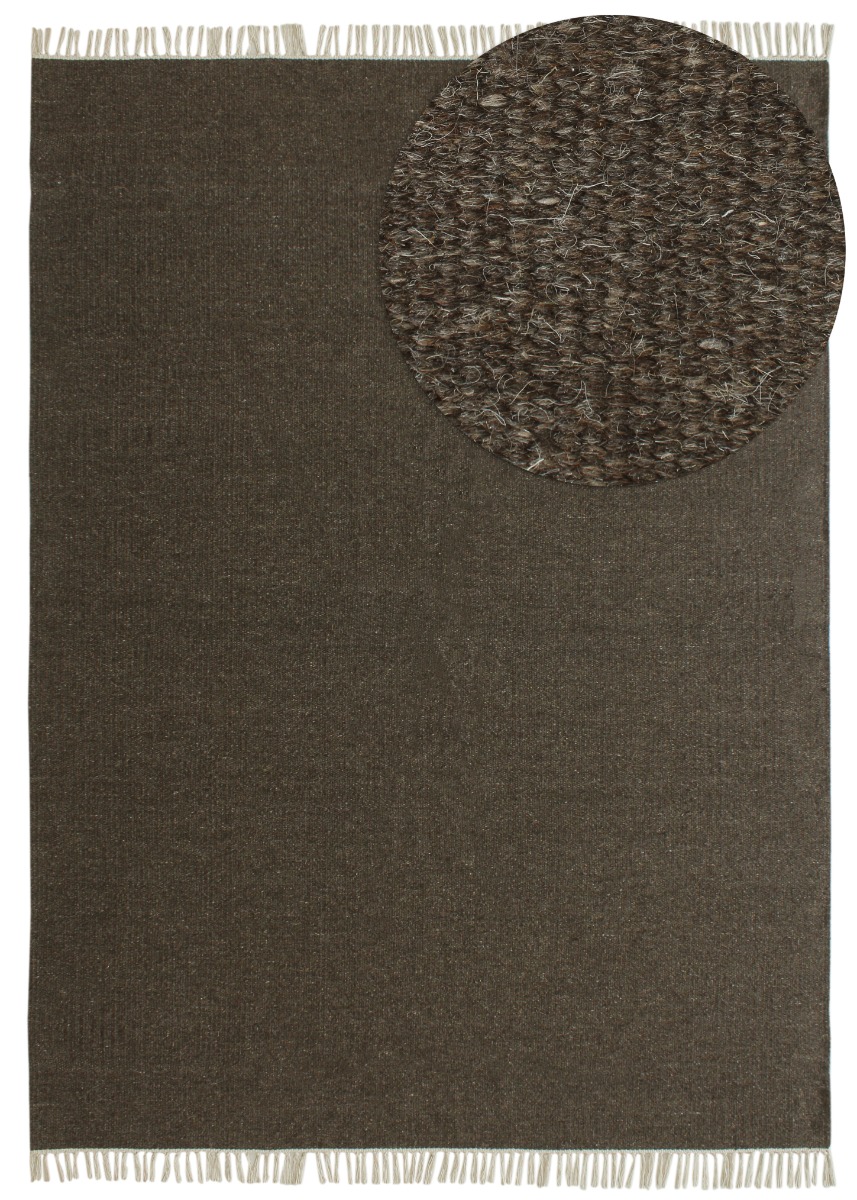Dalen Mörkbrun 160x230 cm Ullmatta