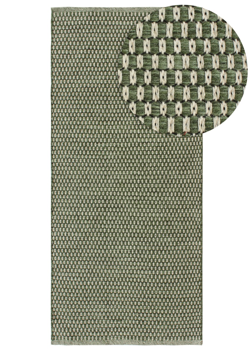 Mila Grön 75x150 cm Ullmatta
