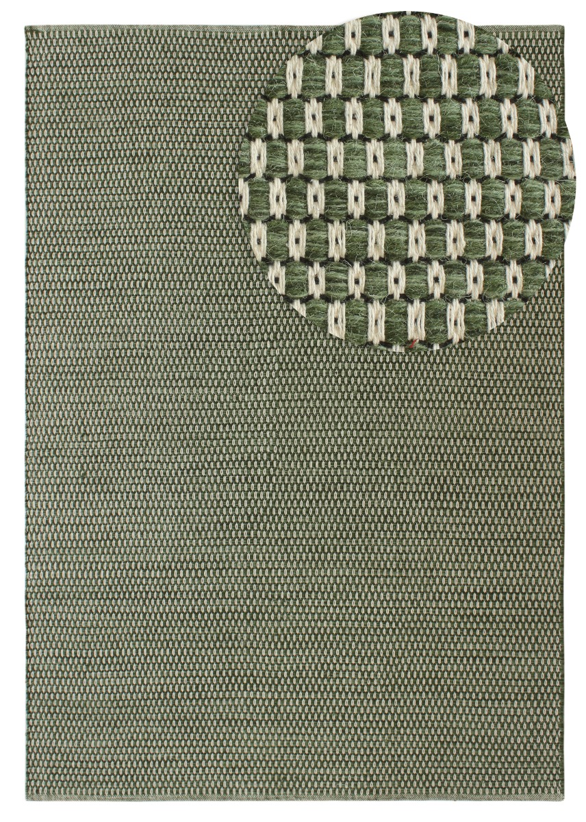 Mila Grön 160x230 cm Ullmatta