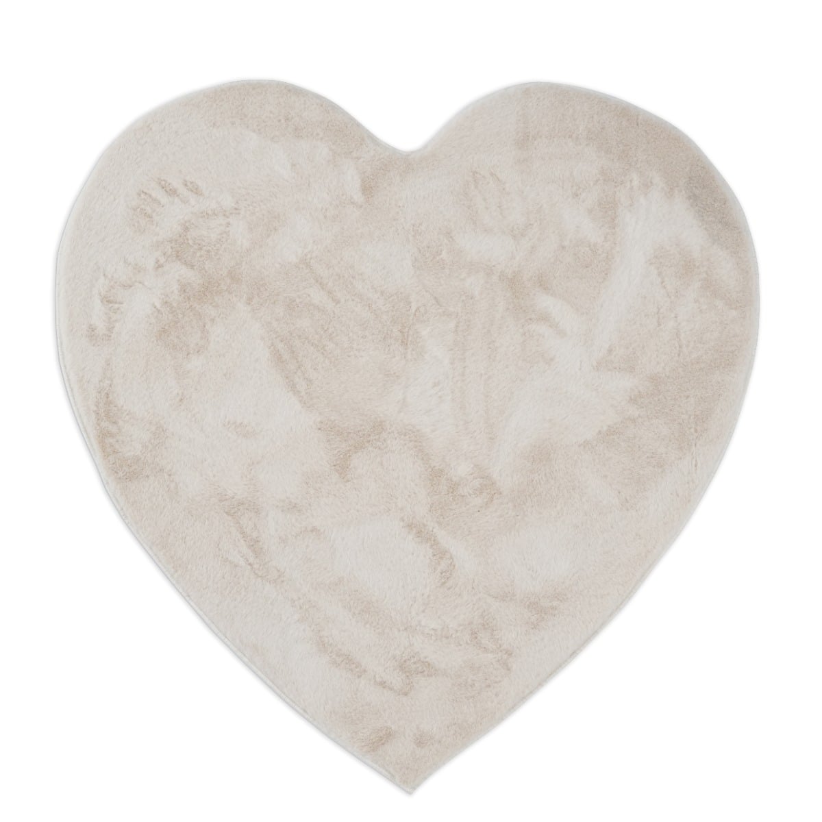 Rabbit Heart Ljusbeige 100x100 cm Barnmatta Mjuk Päls-look