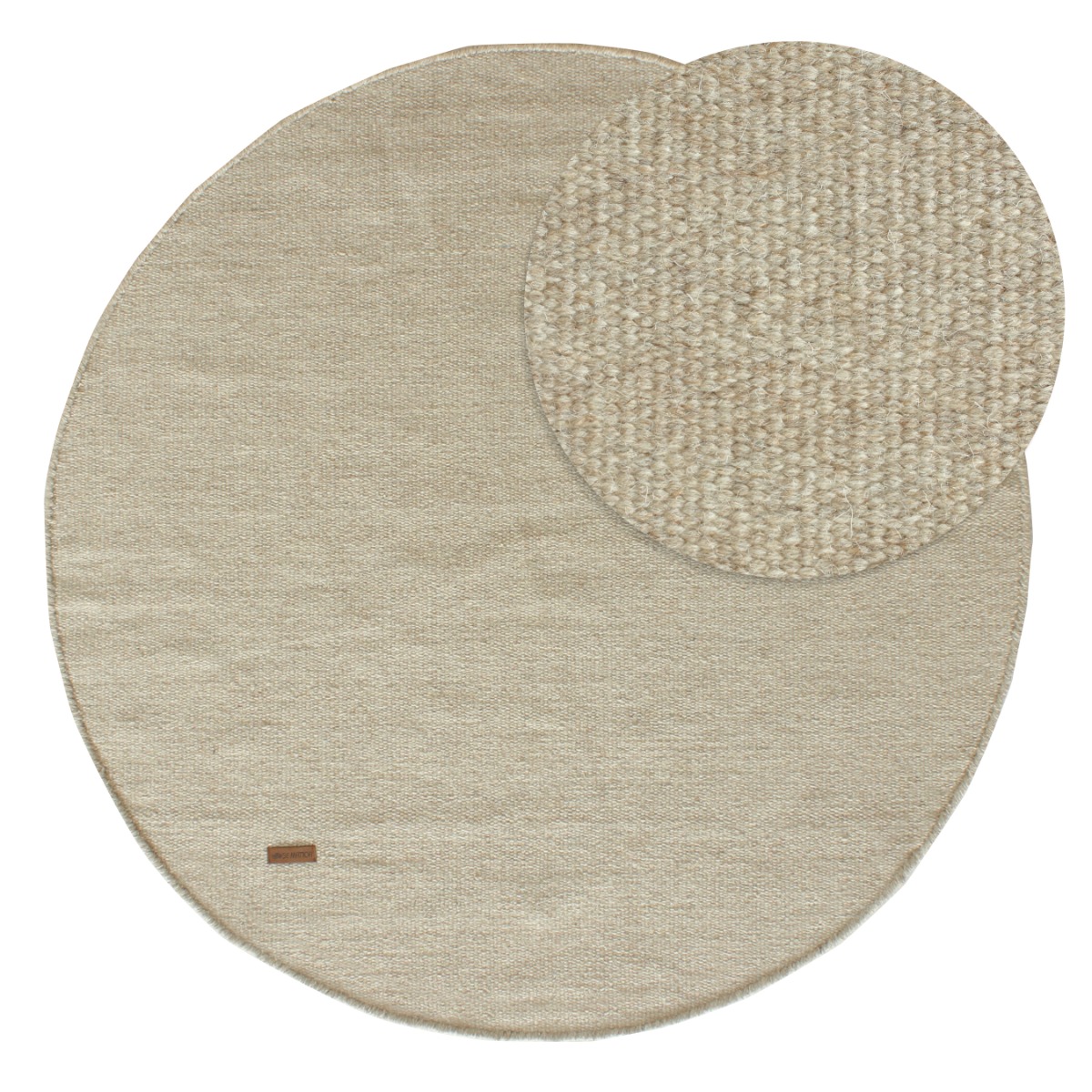 Dalen Beige Rund 160 cm Ullmatta