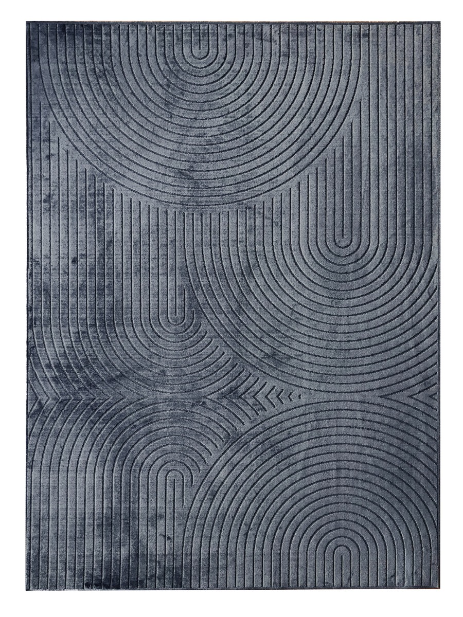 Giron Canyon Charcoal 160x230 cm Konstsilkesmatta