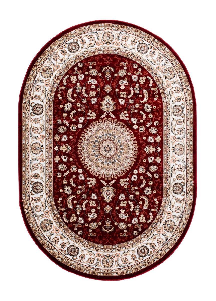 Doha Oma Röd Oval 160x230 cm Wiltonmatta