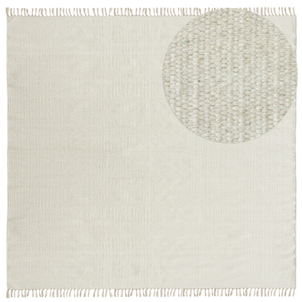 Dalen Offwhite Kvadrat 240 cm Ullmatta