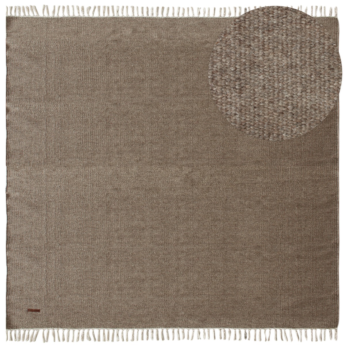 Dalen Brun Kvadrat 300 cm Ullmatta