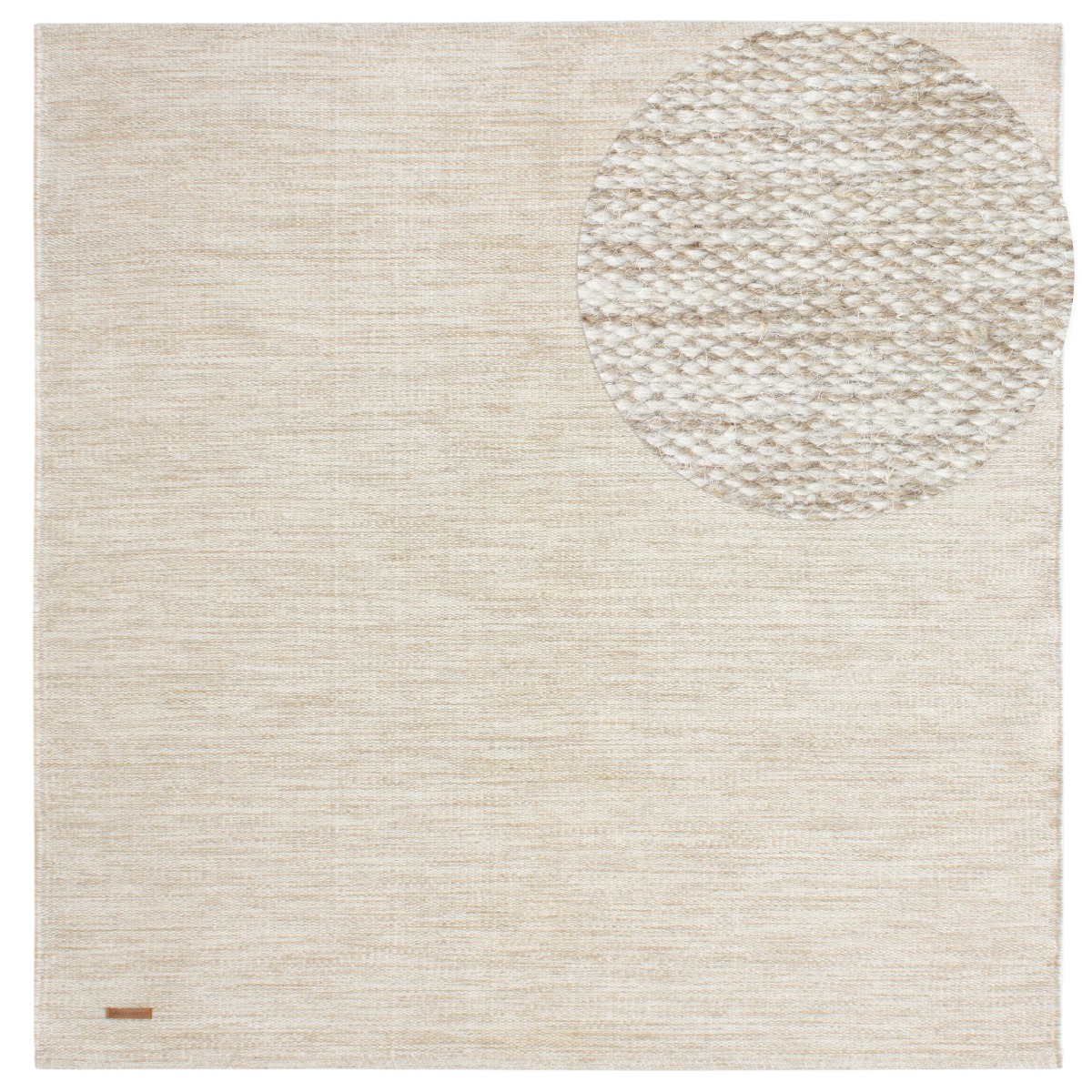 Lunda Beige Kvadrat 300 cm Ullmatta
