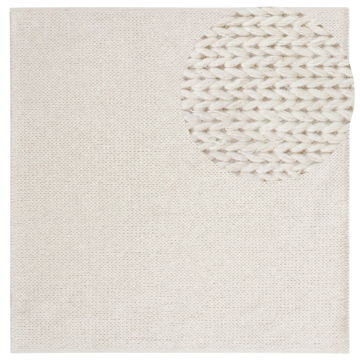 Mellby Offwhite Kvadrat 240 cm Ullmatta